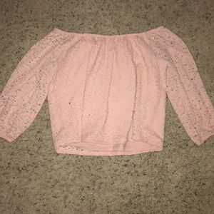 Hollister off the shoulder pink top
